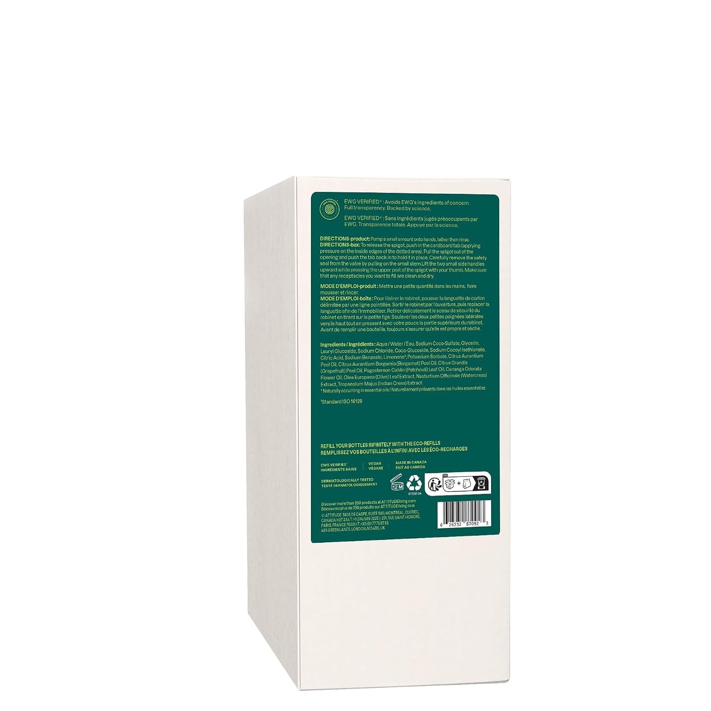 ATTITUDE Liquid Hand Soap - EWG Verified Vegan Formula | Bergamot & Ylang Ylang, 67.6 Fl Oz