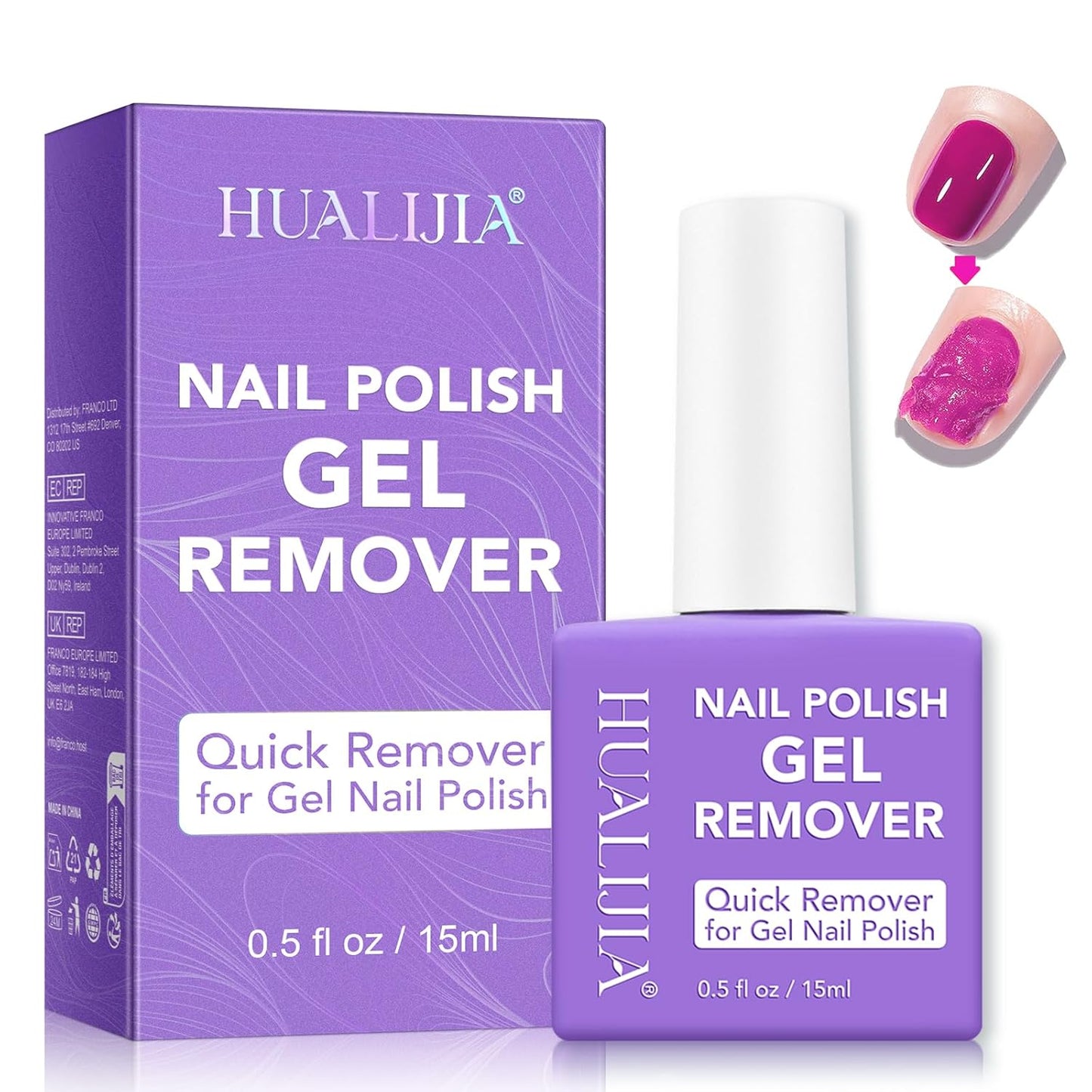 Gel Nail Polish Remover - Quick & Easy Gel Polish Removal at Home | 0.5 fl oz