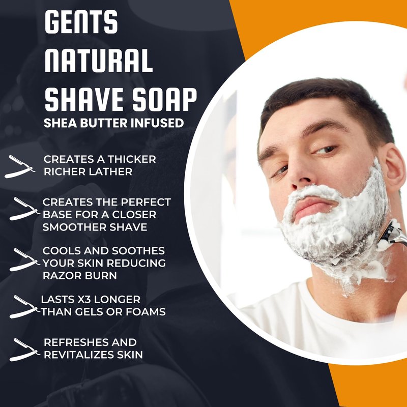 G.B.S GENTS Shaving Soap Set – Sandalwood & Bay Rum Natural Shave Soaps with Stainless Steel Lather Bowl – Rich Creamy Lather, Shea-Infused, Long-Lasting Men’s Wet Shave Essentials