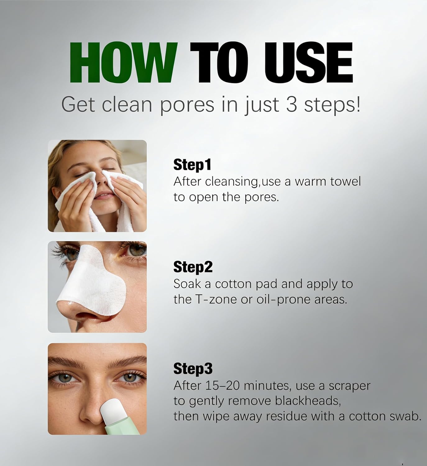 Blackhead Remover Tools - Stainless Steel Face Spatula for Deep Skin Cleansing | Green Color