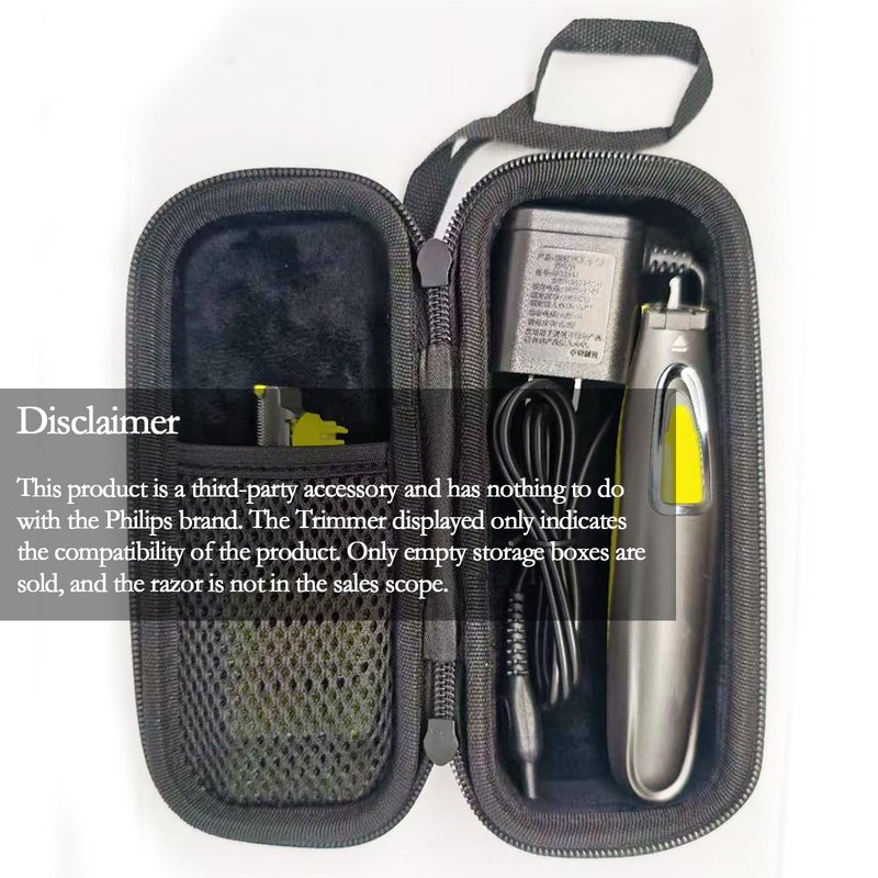 LinMei Hard Case for One Blade Trimmer QP2724/90, QP2834/70, QP2630/72, Waterproof Shaver Organizer Shockproof Travel Storage Box for Charger & Accessories