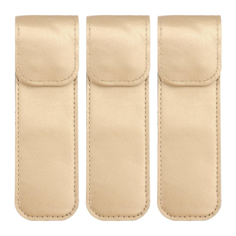 Ipetboom 3pcs Tweezers Protective Case, Beauty Eyelash Tweezer Sleeve Lashes Kit Eyelash Pliers Cover Lash Kit Protective Pliers Leather Sleeve Pu Leather Puller Miniature, 5.7x1.7in