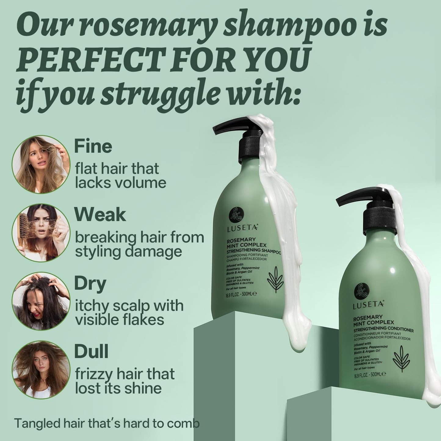 Luseta Rosemary Mint Shampoo & Conditioner Set, 4-Pc