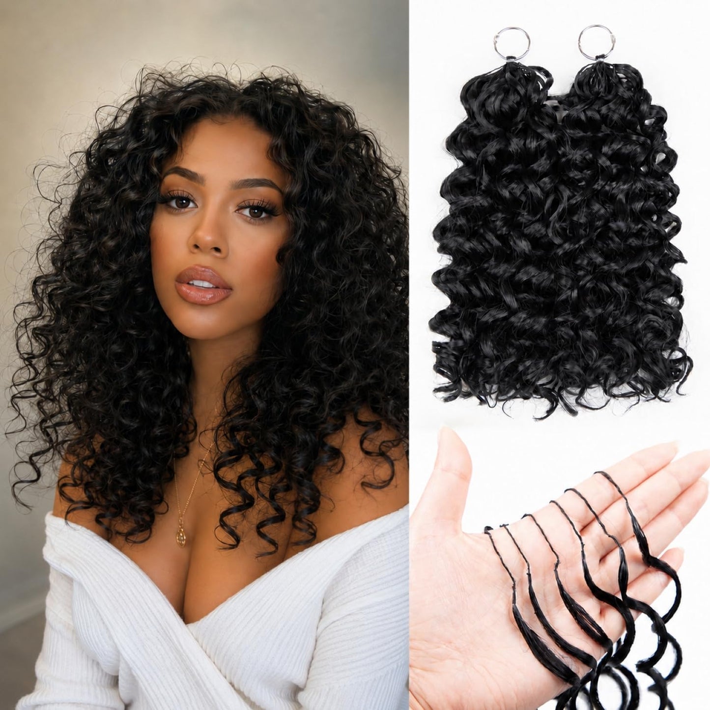 Celie Miracle Knots Hair 12 Inch Gogo Curl Feather Crochet Hair Pure Protein Fiber Close to Human Hair for Black Women,Pre-Separated 60 Strands 100g,Invisible Deep Wave Crochet Braids Black 1B