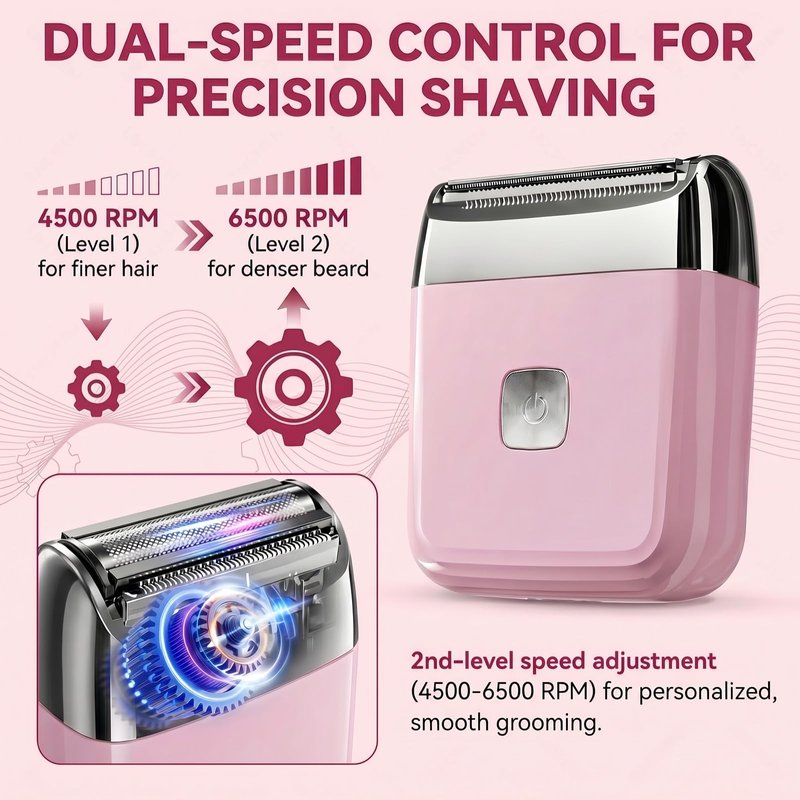Mini Electric Razor for Women, Travel IPX7 Waterproof Rechargeable Trimmer Shaver, Alloy Body for Bikini, Arms, Legs, Faces with Portable Carry Bag