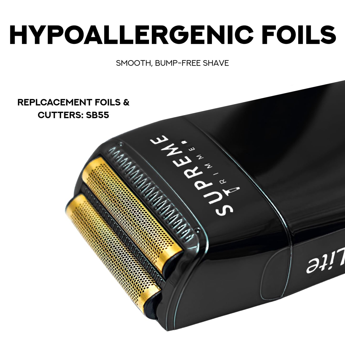Supreme Trimmer Replacement Foil & Cutter SB55 | Hypoallergenic Foil for Crunch Lite STF600 | Blue