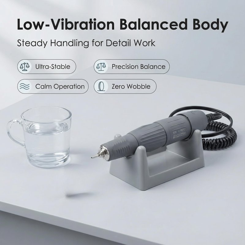 Zmtfqymx H37L1 Micromotor Handpiece ONLY, 0-35,000 RPM Micro Motor for Woodcarving, Silicone, Glasswork, Artware, Ceramics, Jewelry & DIY Crafts,Compatible with Marathon Control Box
