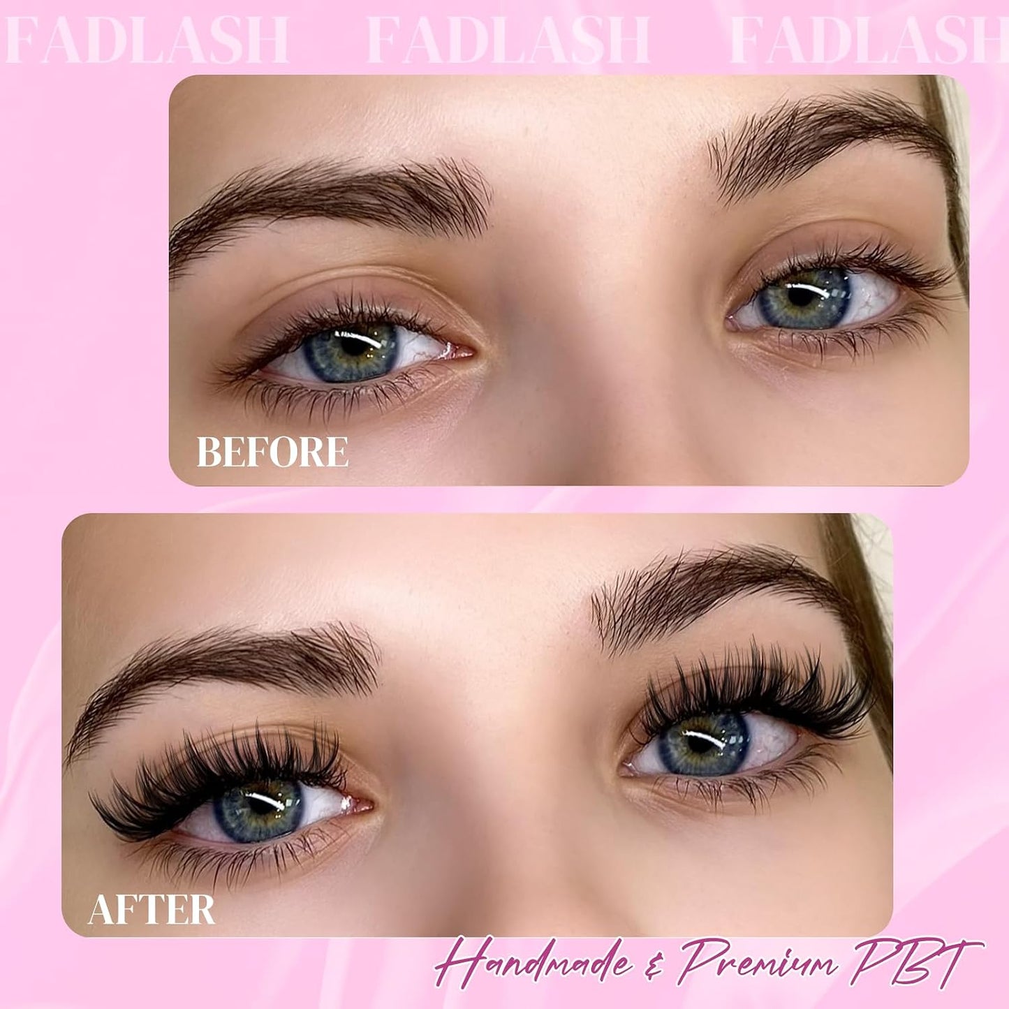 Easy Fan Lash Extensions - D Curl 0.07 Volume Mixed Trays | Soft Individual Lashes 8-14mm