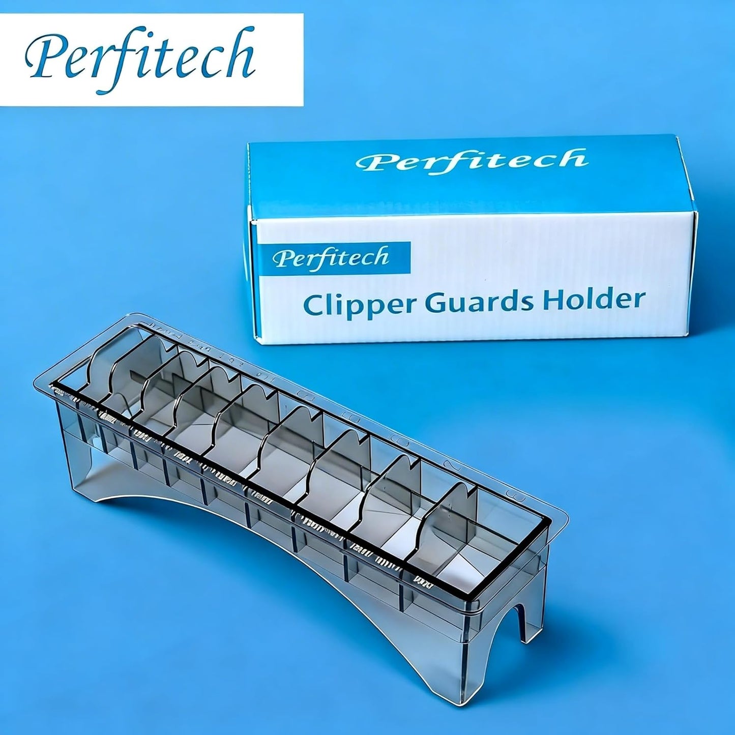 Clipper Guard Holder Organizer - 10 Slot Design, Durable Black Polycarbonate