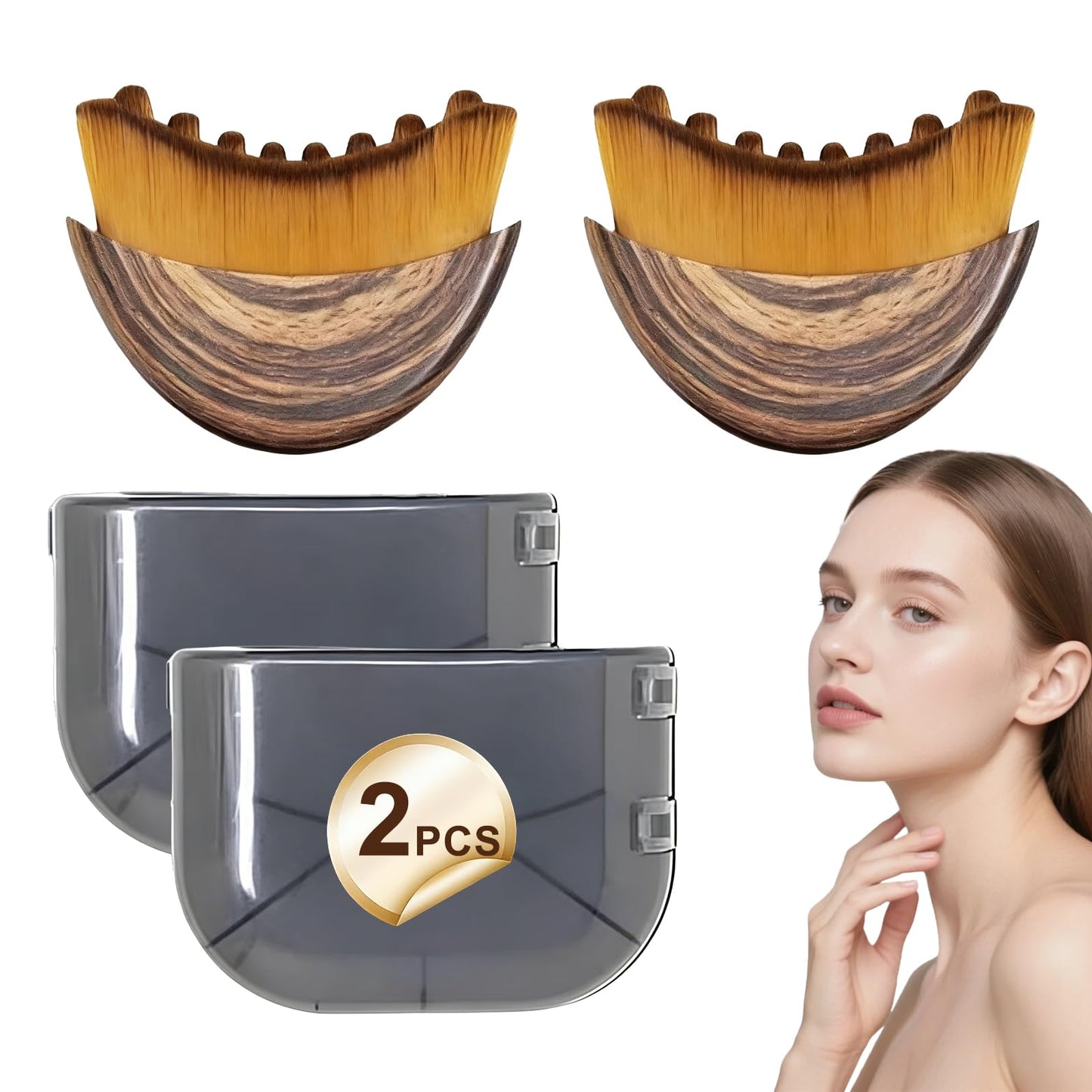 2 PCS Lymphatic Contour Face Brush - Ergonomically Designed to Precisely Fit Skin and Relieve Fatigue (2 Pcs Contour Face Brush)