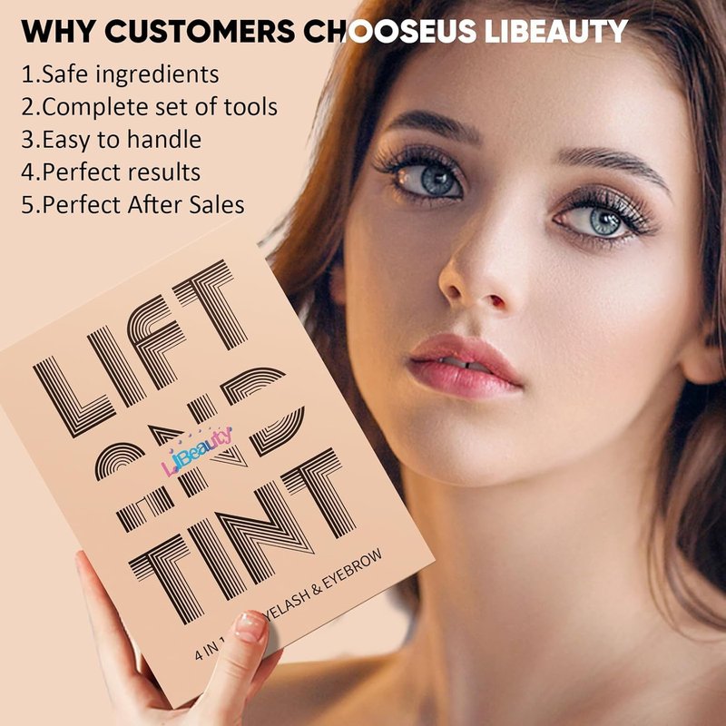 Libeauty Lash Lift & Color Kit - DIY Brow Lamination with Quick Lifting Perming & Voluminous Coloring | Complete Tools for Home & Salon Use