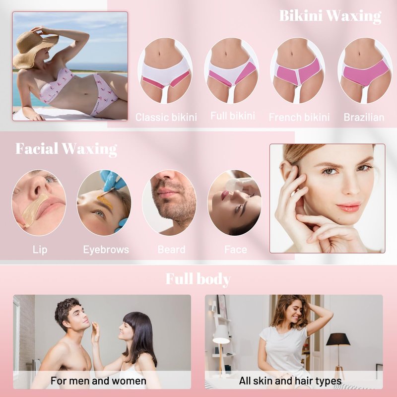 FEAMIRIA 2.5lb Wax Beads, Hard Wax Beads with Coarse Hair Formula -Wax Beads for Hair Removal Sensitive Skin Women, Idea for Full Body, Legs, Face,Bikini and Brazilian (Rose)
