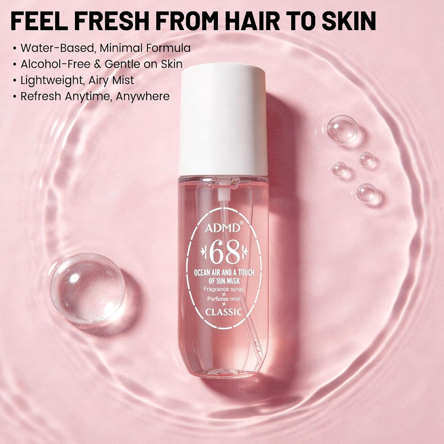 Tropical Body & Hair Mist for Women | Alcohol-Free Dragon Fruit & Jasmine Spray - 3 oz, Vegan & Lightweight