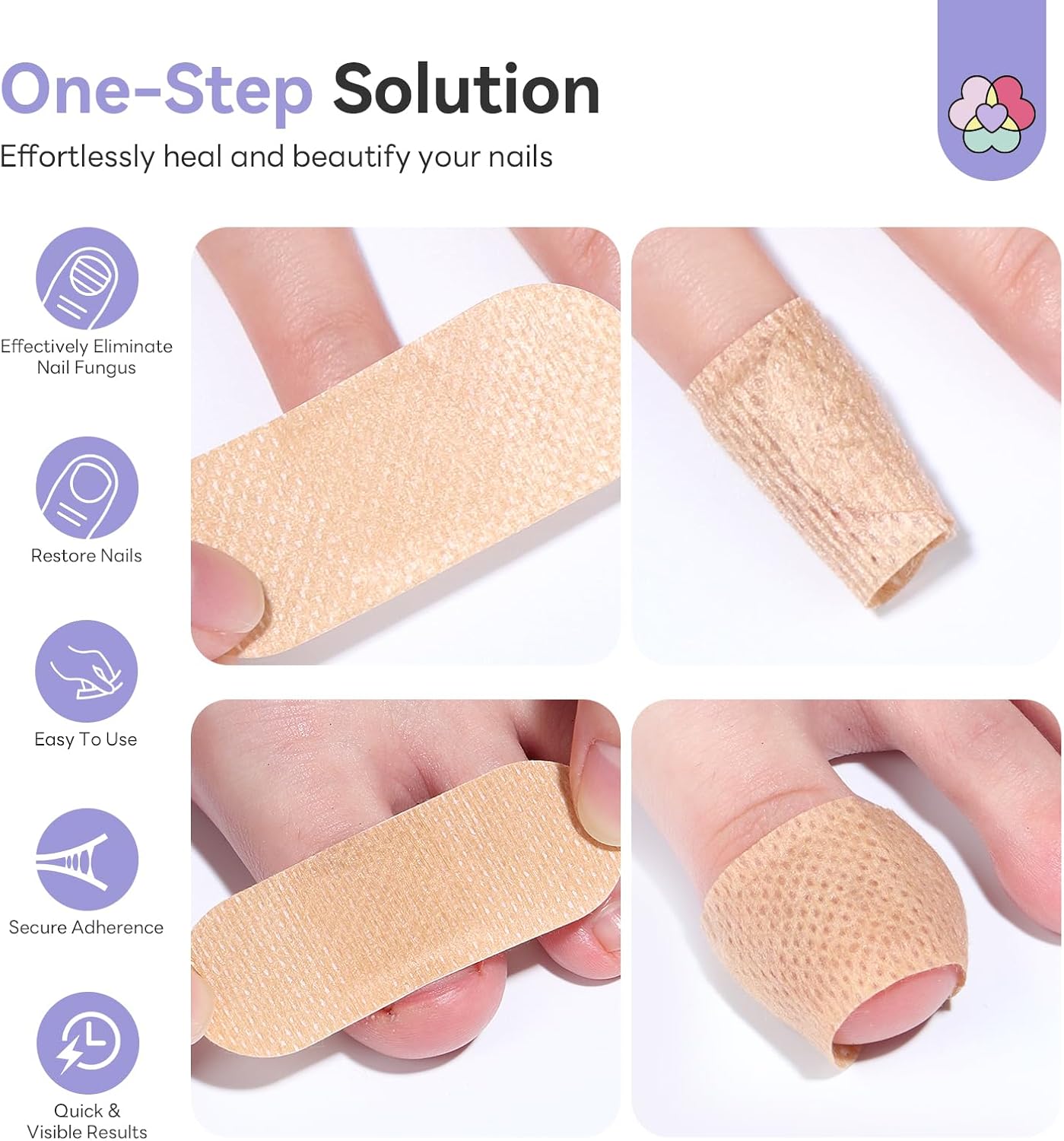 SAVILAND Fungal Nail Patches - 32 PCS Extra Strength Toenail Treatment | 8H Overnight Repair for Damaged Nails