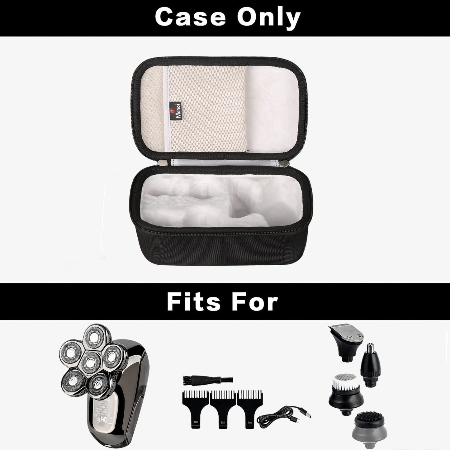 Mchoi Travel Case Suitable for AidallsWellup Men’s 5-in-1 /FlexSeries Electric Head & Body Hair Shaver, Travel Protective Shaver Carrying Case Only