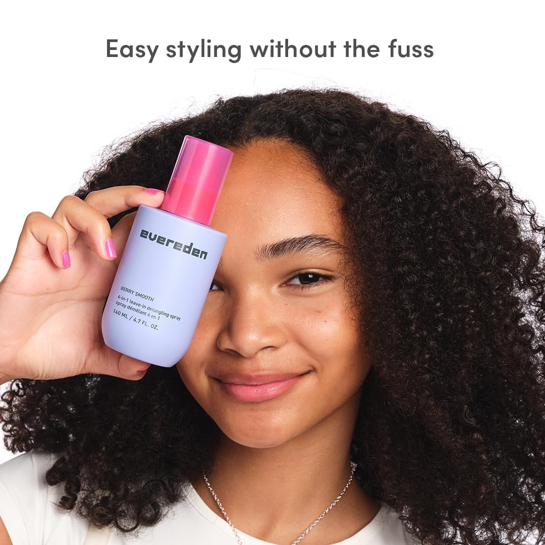 Evereden Detangler Spray for Kids - 4-in-1 Leave-In Conditioner | Paraben-Free, Vegan, 4 fl oz