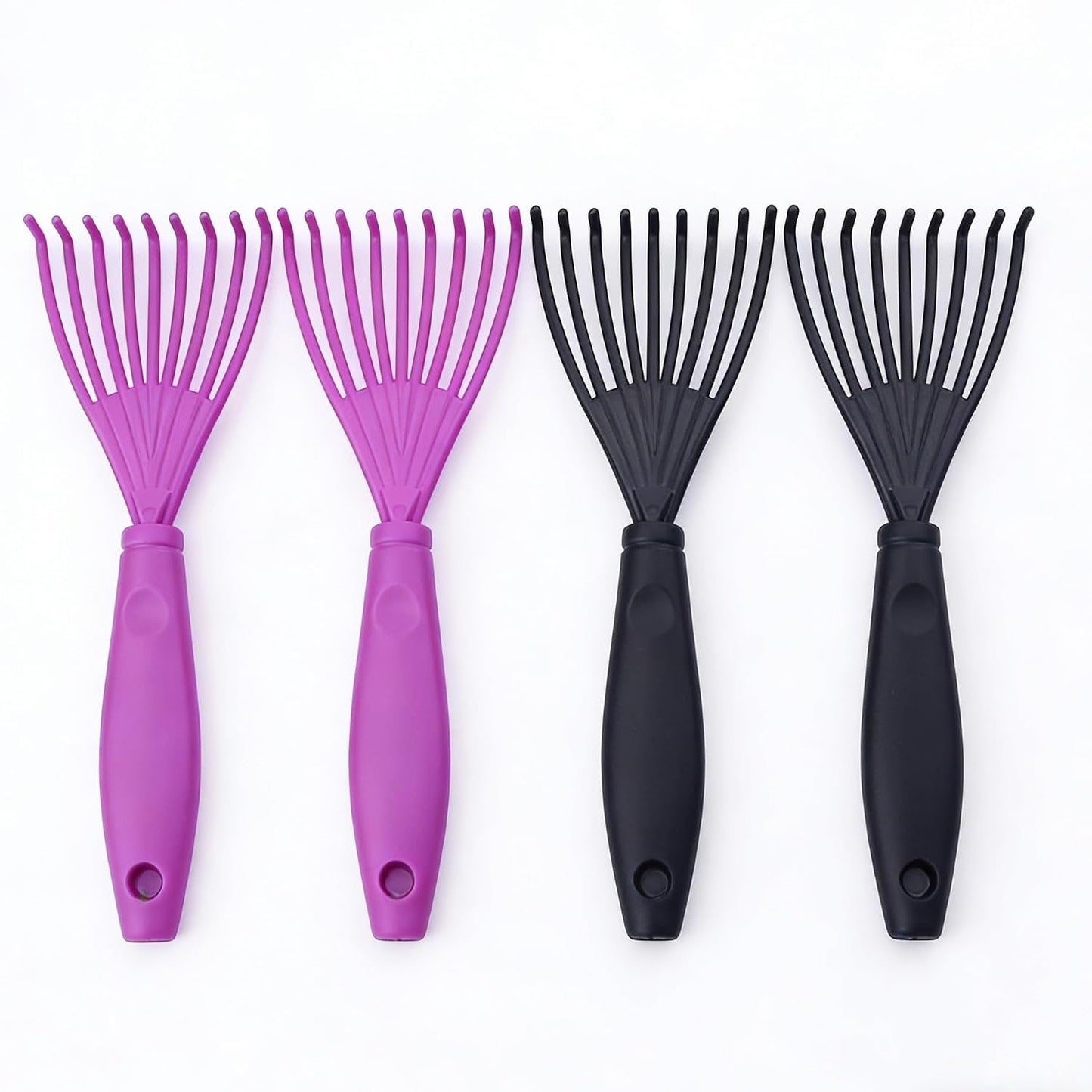 Hair Brush Cleaner - 4Pcs Plastic Detangling Comb Set for Normal & Relaxed Hair | Oval Shaped, Unscented Tool