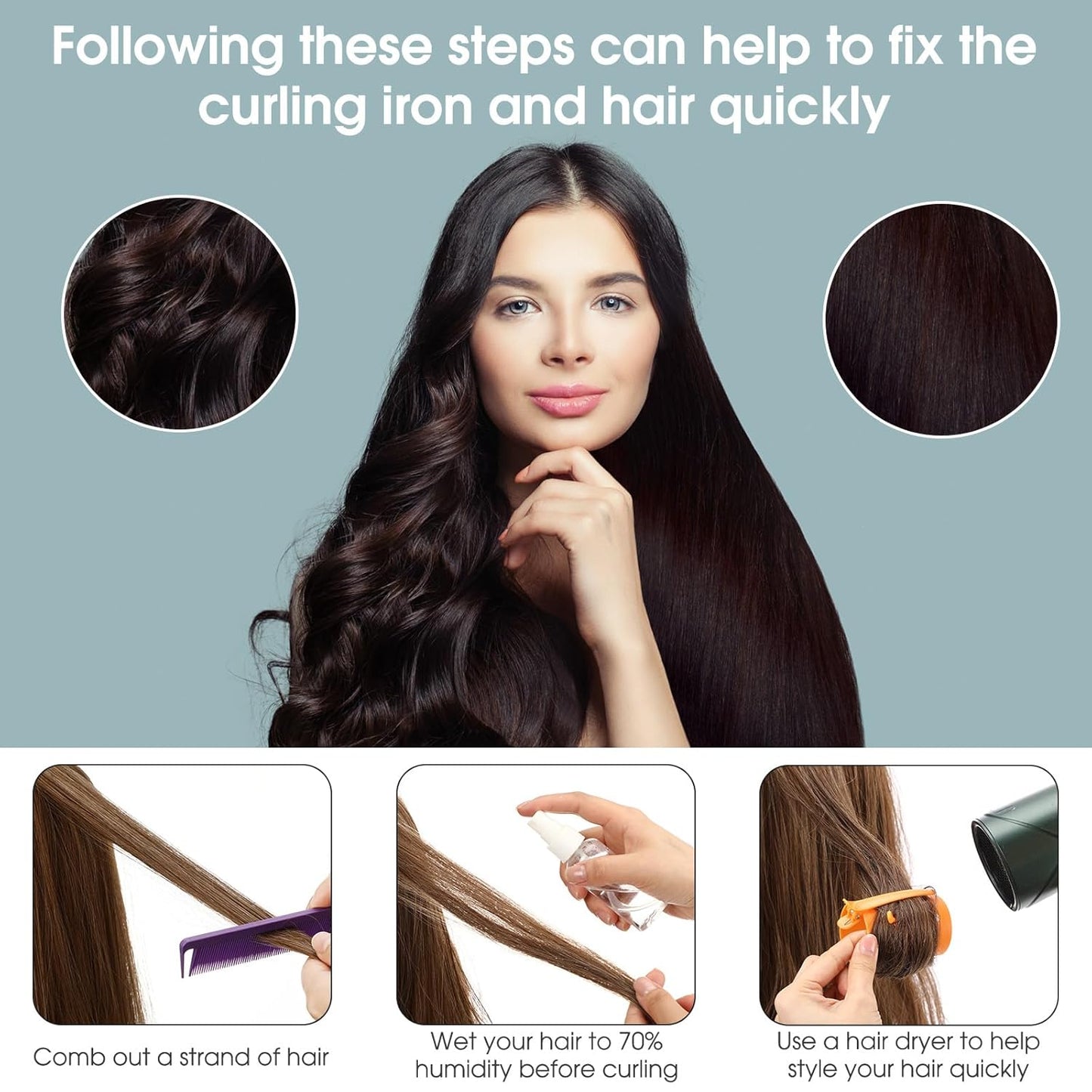 Hair Rollers Set - 141 Pcs Plastic Hair Rollers with Pins & Clips | Orange Color