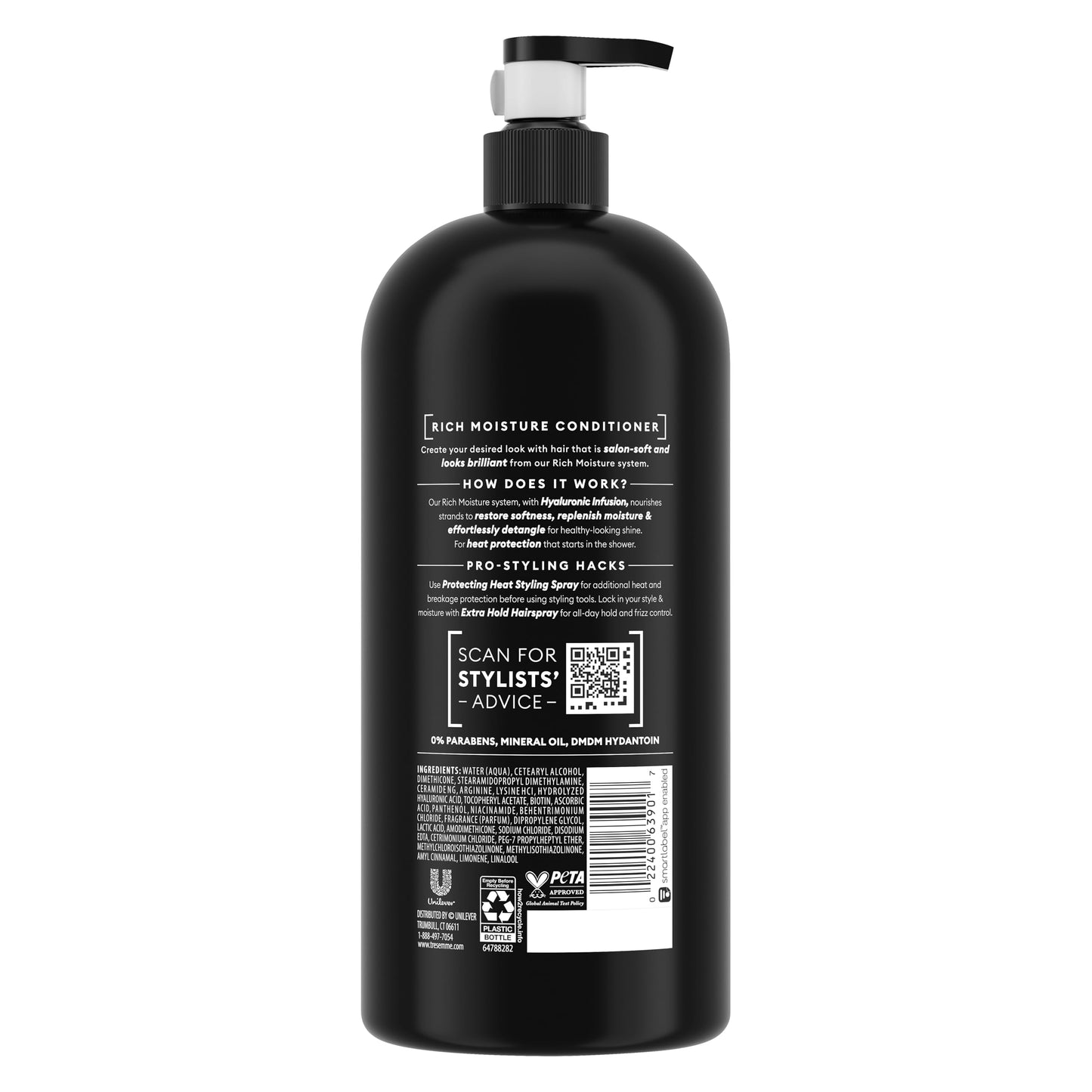 TRESemmé Rich Moisture Moisturizing Conditioner with Pump for Dry Hair Formulated With Pro Style Technology 39 Fl Oz