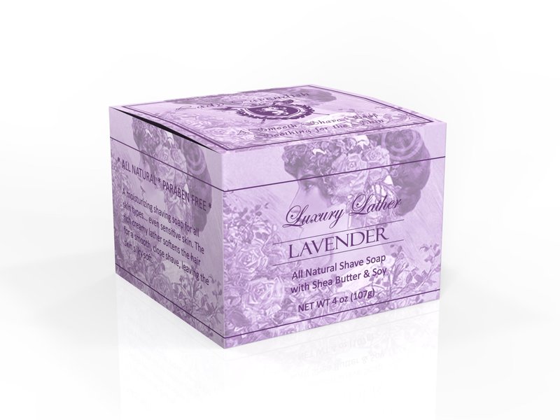 Lady Cavendish Lavender Shaving Soap with Shea Butter & Coconut Oil. Long Lasting 3.8 oz Puck Refill. Mens Shave Soap. All Natural. Rich Lather, Smooth Comfortable Shave. For Ladies and Gentlemen.
