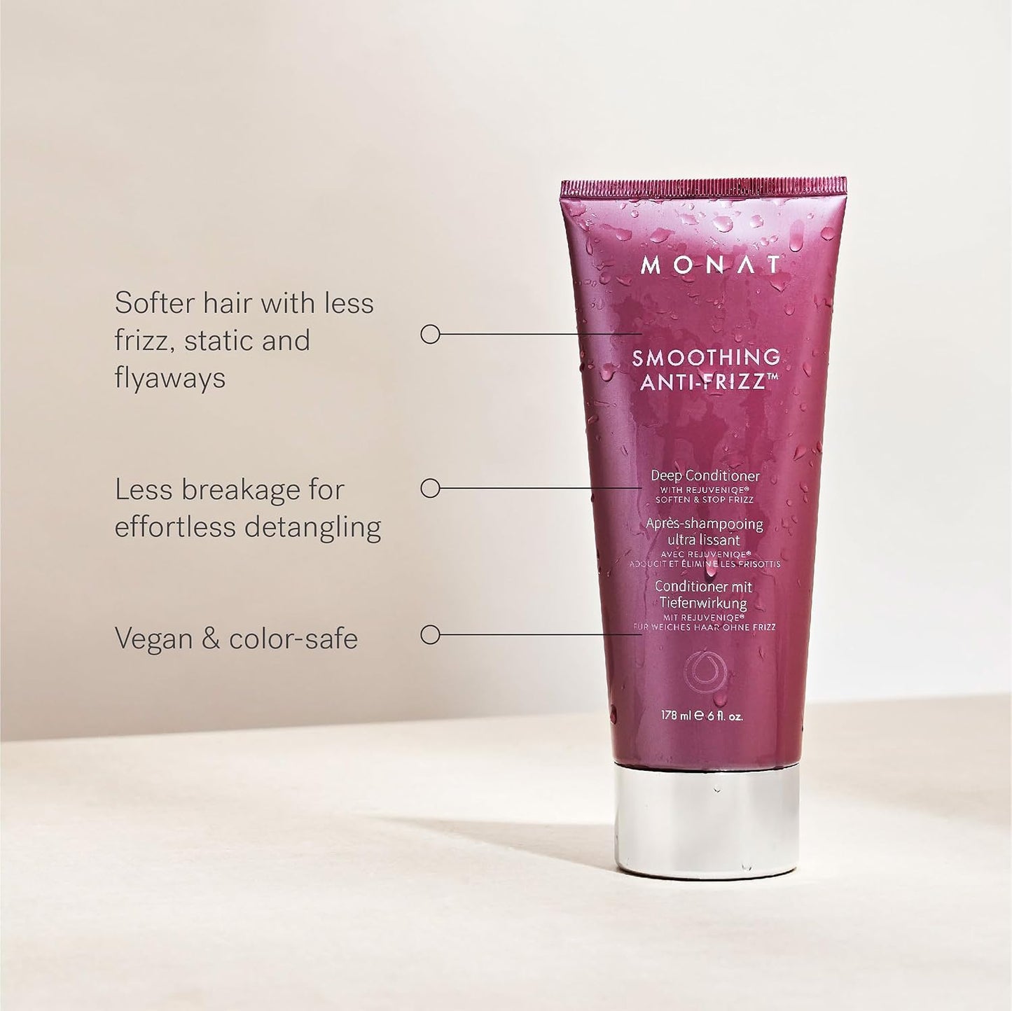 MONAT Smoothing Anti-Frizz Set - Natural Shampoo & Conditioner for Lightweight Frizz Control | Smooth, Shiny Hair