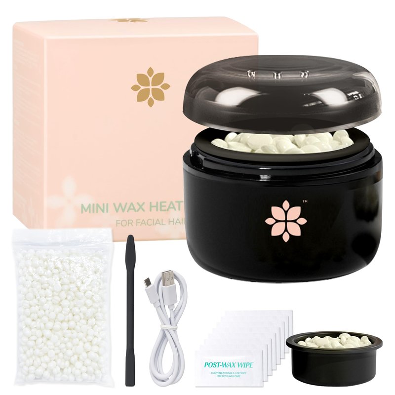 MINI Hot Melt Hard Wax Warmer Kit for Hair Removal with 50g Wax, Underarms, Brazilian Bikini, Facial Body, Underarms, Fast Efficient, Salon Waxing at Home, Gift for Women and Men