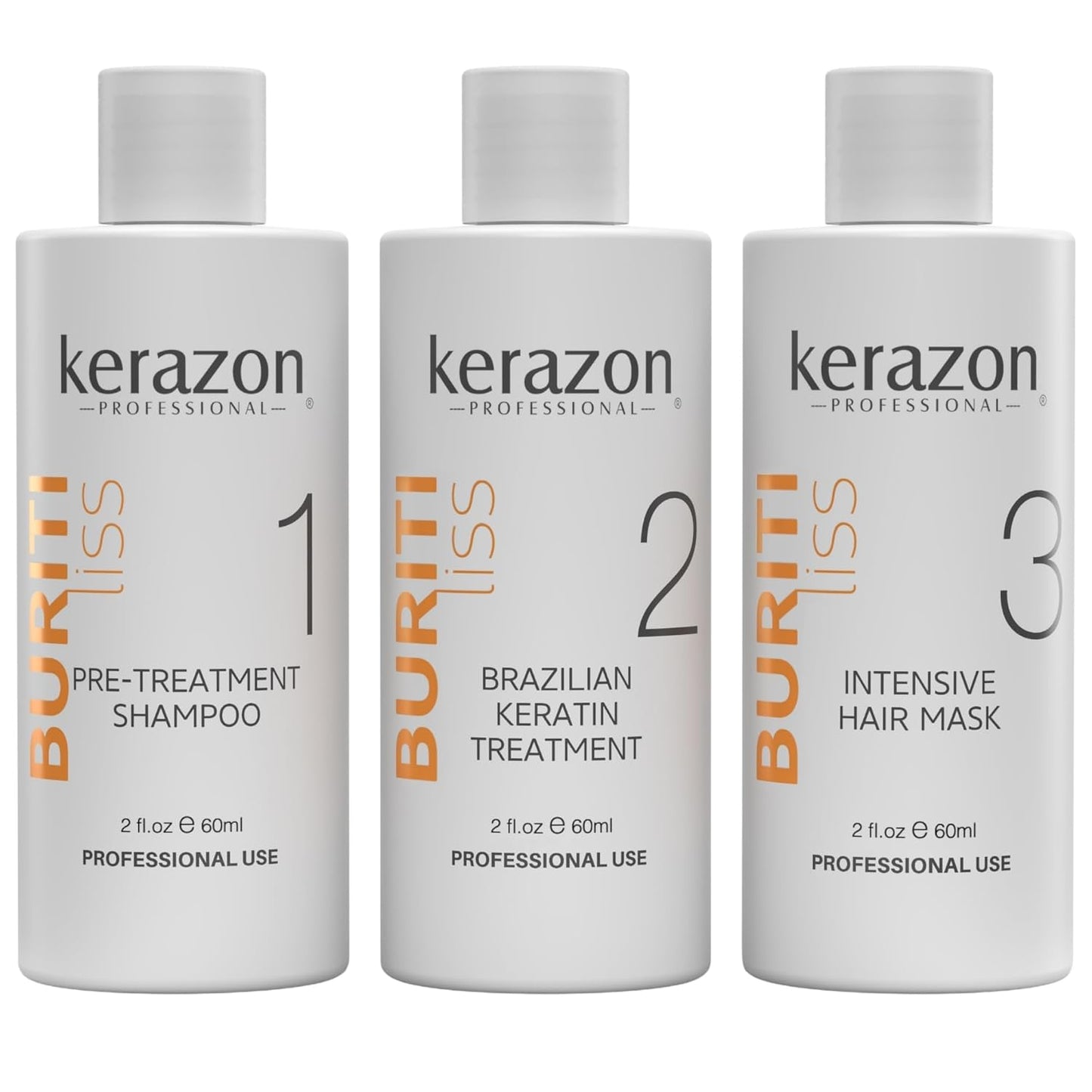 KERAZON Brazilian Keratin Treatment | At-Home Smoothing & Straightening Kit - 2oz/60ml - For All Hair Types