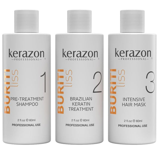 KERAZON Brazilian Keratin Treatment | At-Home Smoothing & Straightening Kit - 2oz/60ml - For All Hair Types