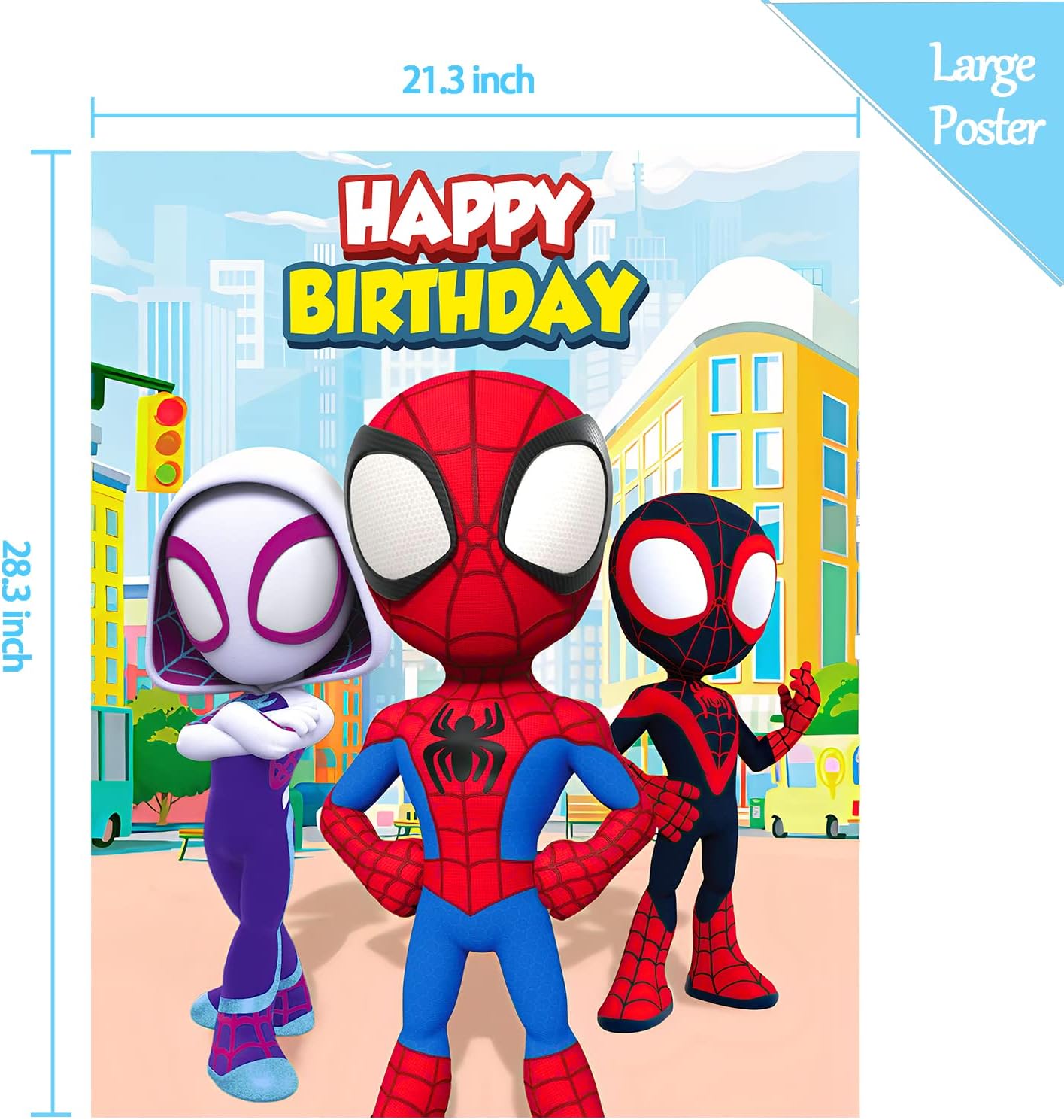 Spidey Birthday Decorations - 24PCS Stickers & Large Poster | Fun Party Games for Kids