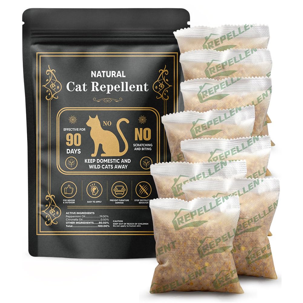 VDKOGSX Cat Repellent Indoor & Outdoor, Cat Urine Deterrent, Cats Pee Repellant, Cat Scratch Deterrent for Furniture/Rug/Curtain, Keep Cats Out of Yard (1 Ounce (Pack of 8))