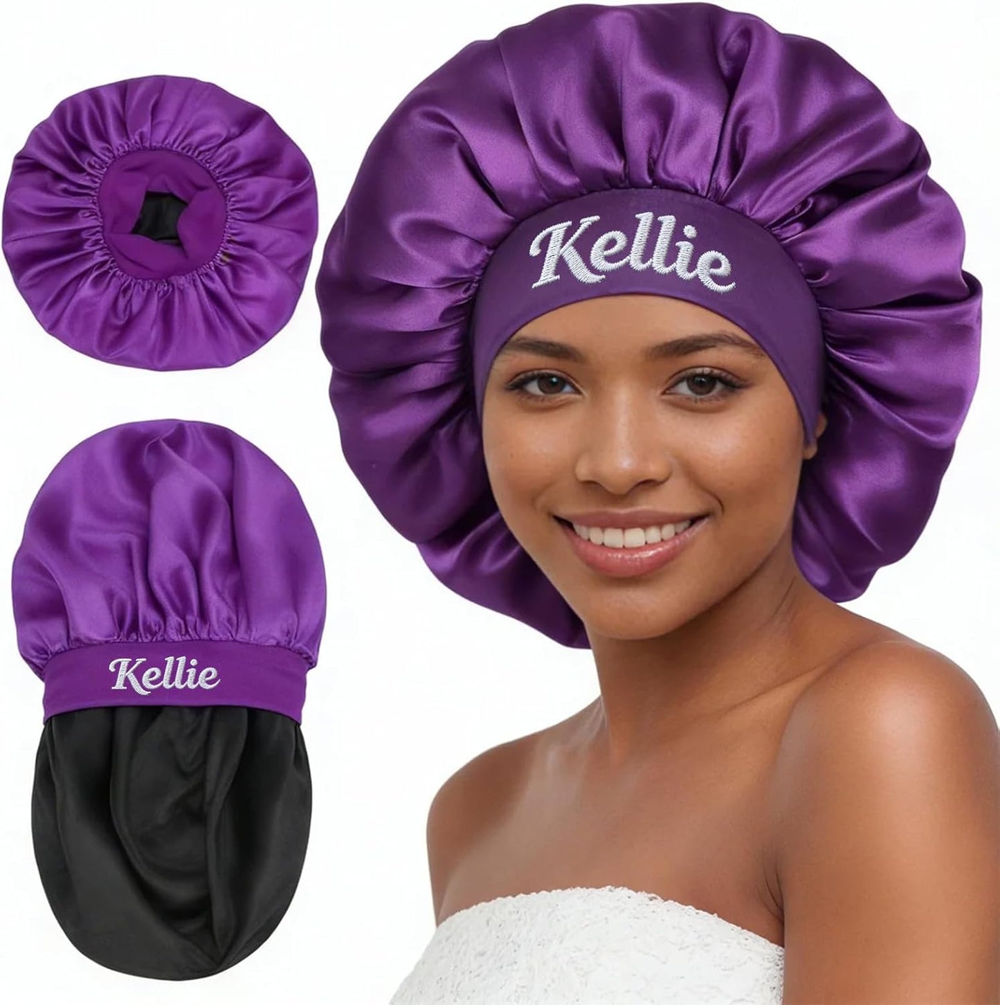 Custom Silk Bonnet - Satin Hair Cover for Sleeping | Perfect for Curly & Braided Hair