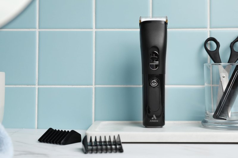 Andis 560547 Envision Cordless High-Speed Hair Clipper, 21-Piece Kit, Adjustable Blade, 1.5” LED Digital Display Screen, Black