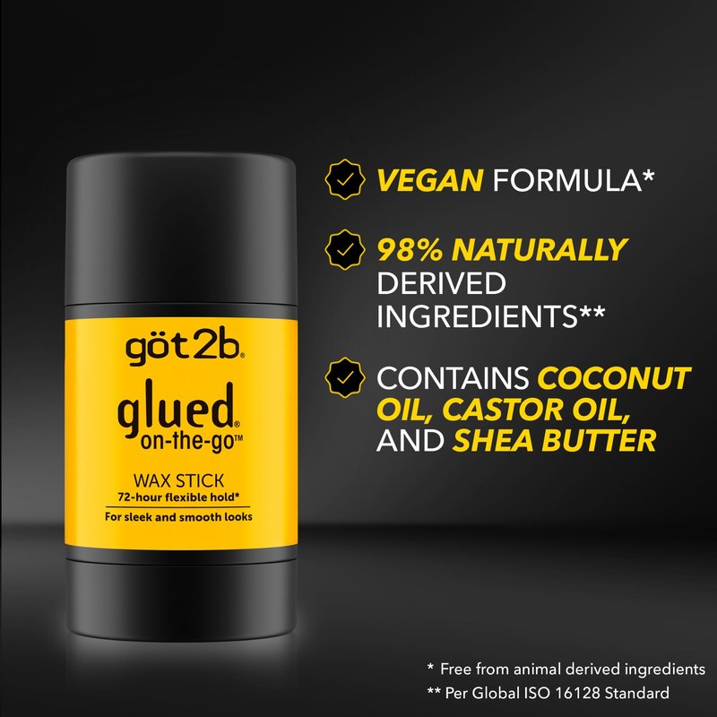 got2b glued on-the-go wax stick, 1.8oz, sleek and slick styles, style your hair without the crunch, helps control frizz