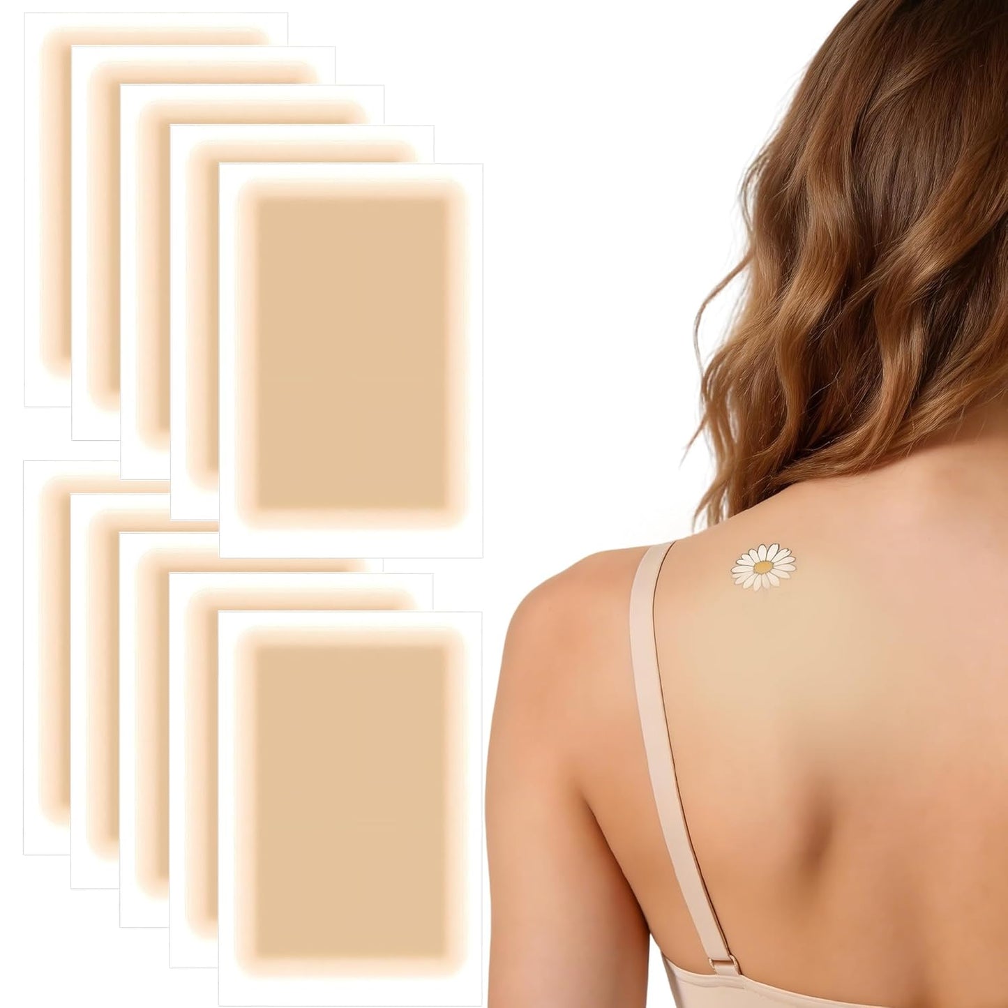 Tattoo Cover Up Patches - 10 PCS Waterproof Concealer for Tattoos, Scars & Birthmarks | Ideal for Fair Skin