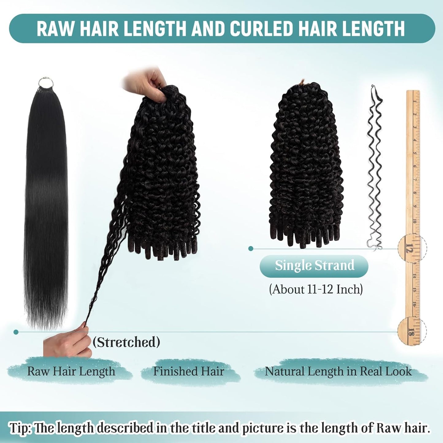 Curly Wave Human Crochet Hair - 14 Inch Pre-Looped Extensions for Black Women | Wet & Wavy 60g