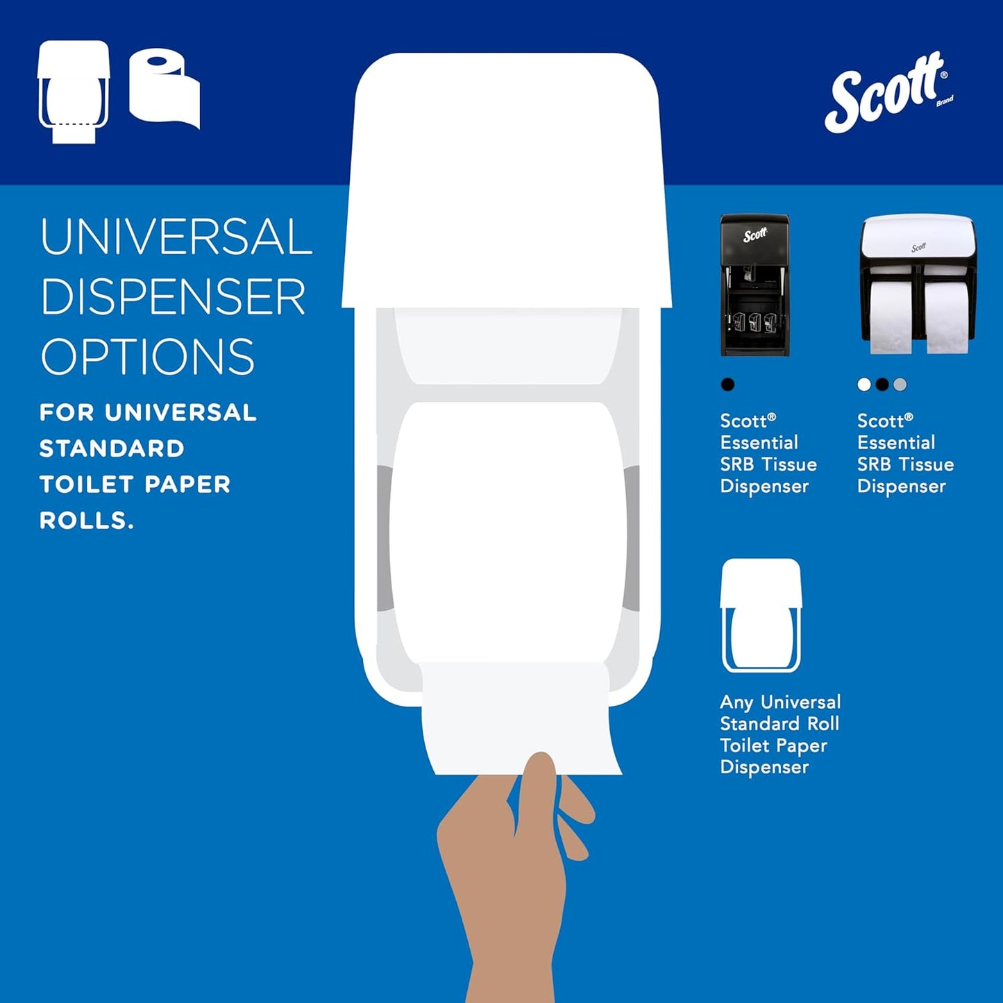 Scott Professional 100% Recycled Fiber Toilet Paper - 2-Ply, Individually Wrapped | 80 Rolls, 37,840 Sheets