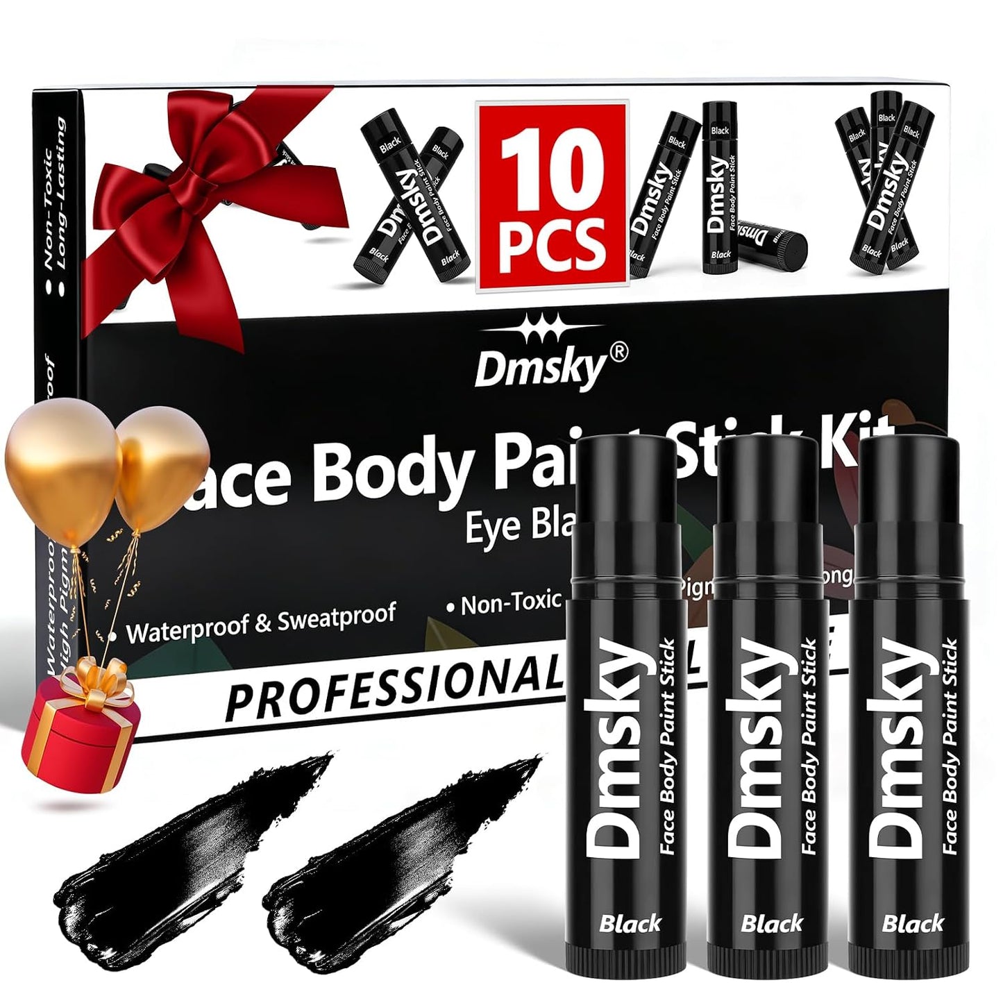 Dmsky Eye Black Sports Stick Kit - 40 Packs Anti-Glare Waterproof Paint for Football, Baseball & Softball | 20 Colors