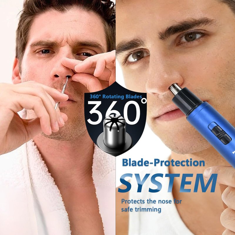 Todetana Nose Hair Trimmer for Men & Women, Painless Electric Nose & Ear Hair Trimmer, 360° Precision Trimming, USB Rechargeable, Easy Clean, Portable Grooming Tool, 2 Pack