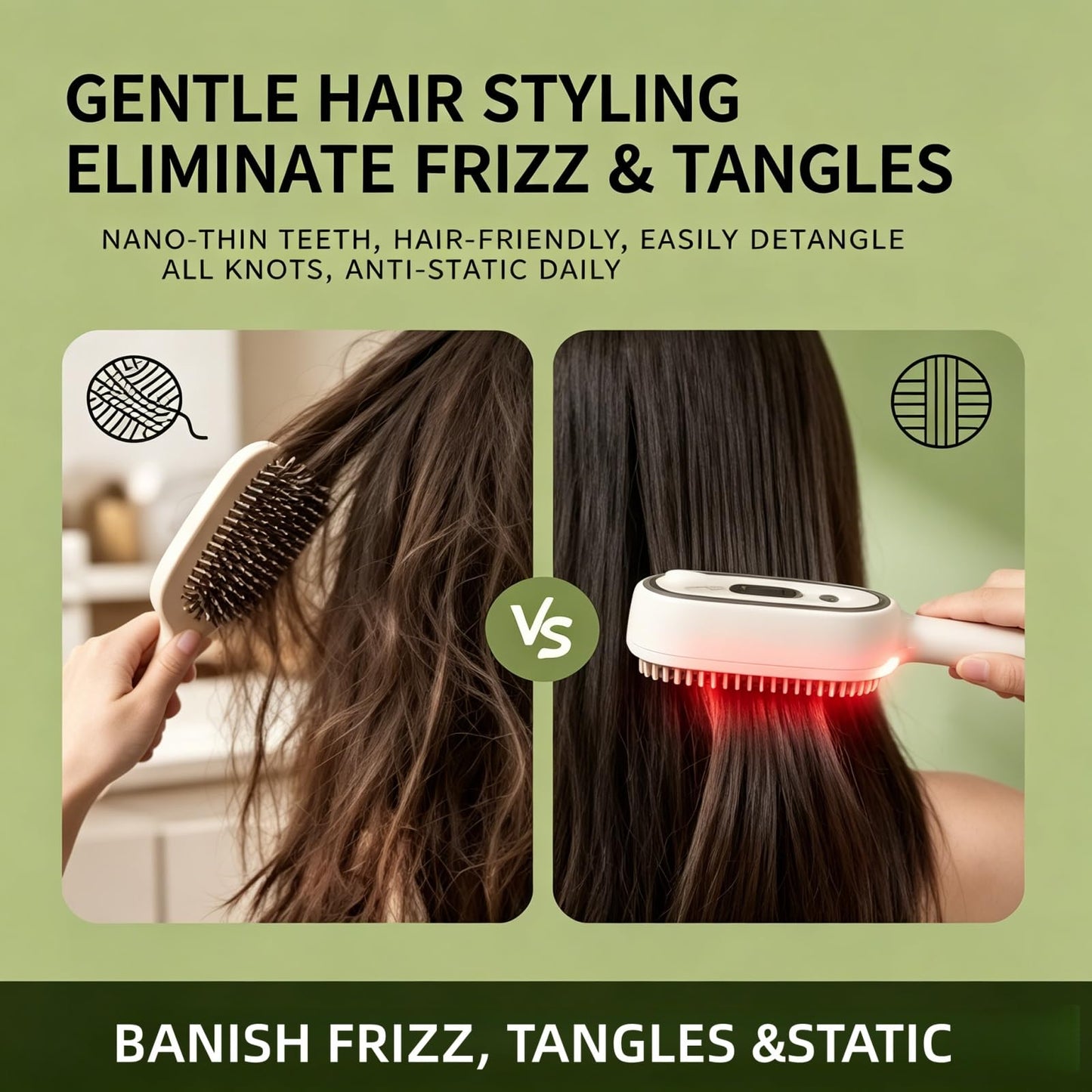 Electric Spray Air Cushion Massage Comb,3-in-1 Electric Spray Massage Comb Self-Cleaning Steam Hair Brush,Anti-Frizz Hydrating Hair Brush for Dry Frizzy, Damaged Hairs (Pink+Purple)