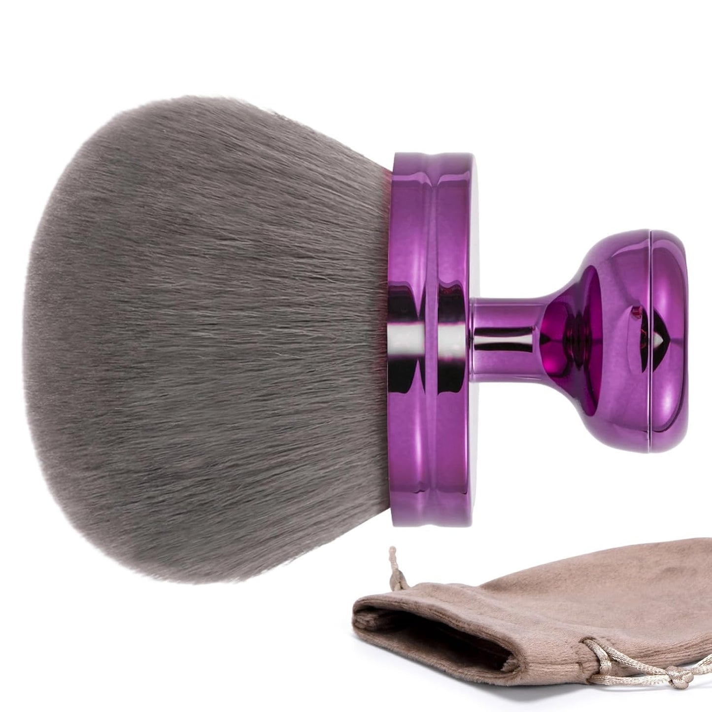 UNIMEIX 3-Inch Sunscreen Brush - Kabuki Applicator for Face & Body Makeup | Violet Drawstring Bag Included