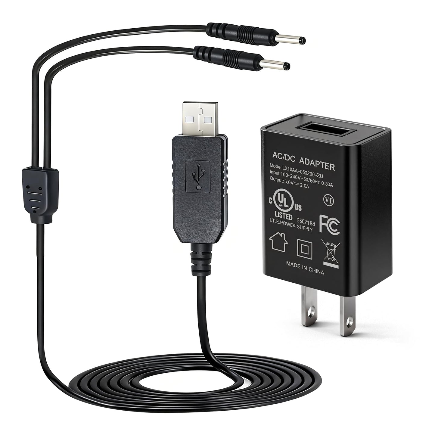 USB-DC Dual Port Charger 8.4V for Savior, Snow Deer, Sun Will Heated Gloves Socks Hats Vest Mittens Heating Pad Compatible with 7.4V SWB01 SWB03 2200 3000 3500mAh Rechargable Lithium Polymer Batteries