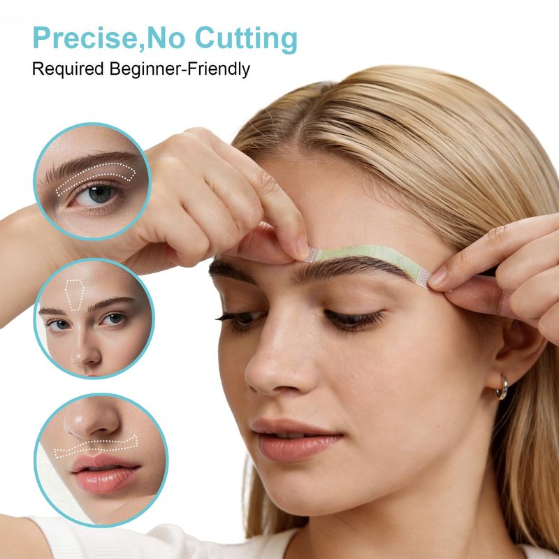 Waxfans 52PCS Wax Strips for Face, Eyebrow Wax Strips for Hair Removal, Waxing Kit for Women's Lip,Chin,Bikini,Underarms,Legs,Cejas | 56ct Face Wax Strips with 4 Post-wax Oil Wipes (Blue)