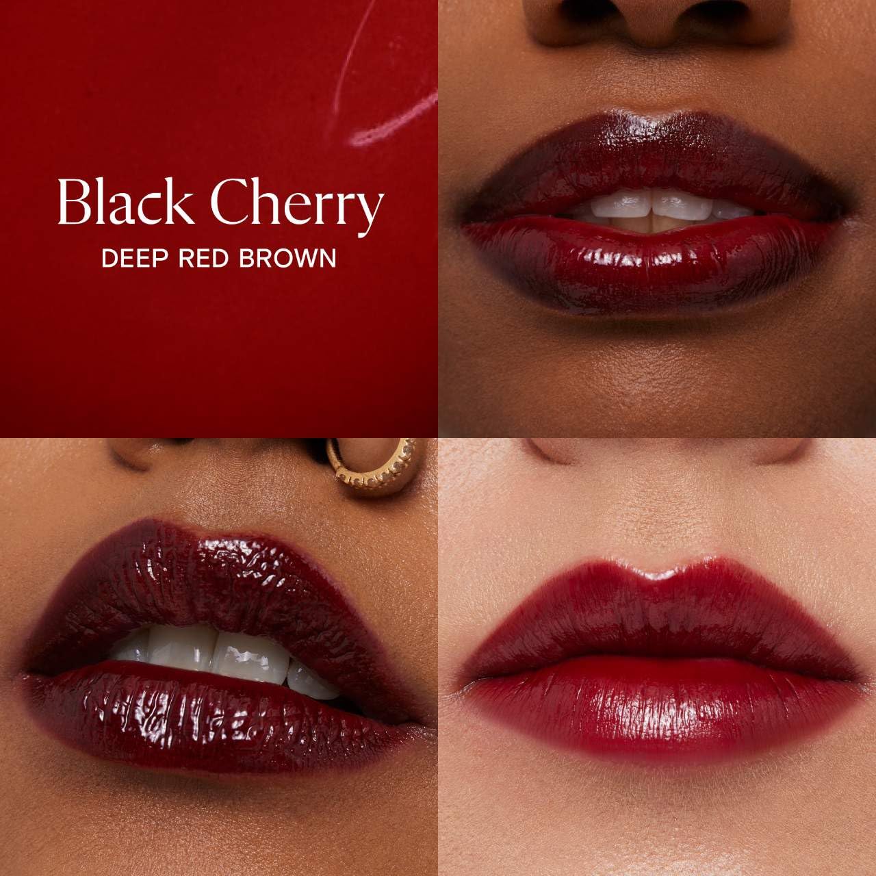 Lassi Lips Staining Lip Oil - Long-Lasting Moisturizing Tint | Black Cherry 0.14 oz - Glossy Finish