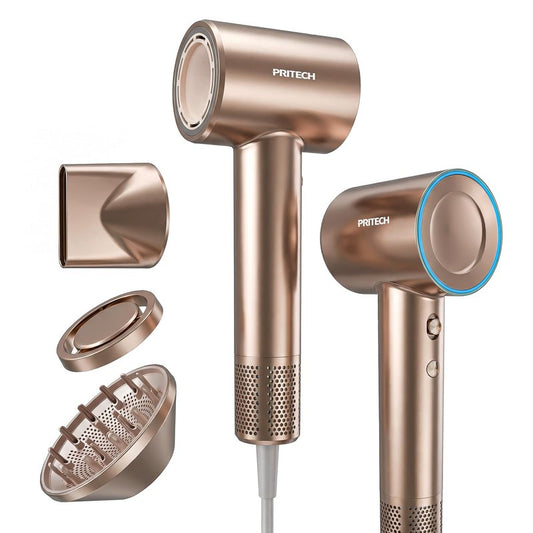 PRITECH Ionic High Speed Hair Dryer, Hair Oil-Infused Blow Dryer with Magnetic Attachments, Smart Constant Heat, Multiple Heat Speed Settings, Portable Low Noise Styler for All Hair Types Daily Use