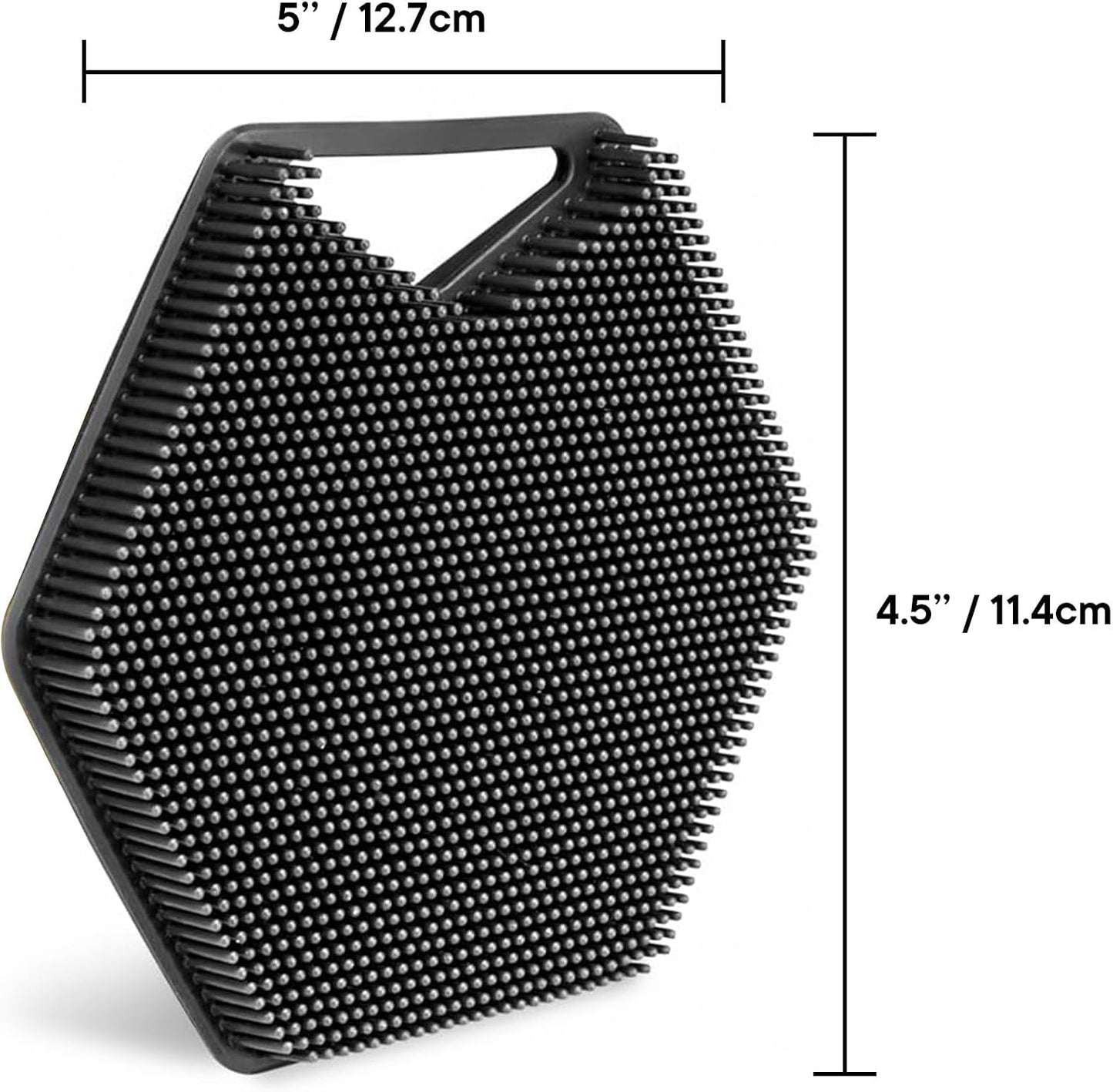 Premium Silicone Body Scrubber 2.0 - Hygienic Exfoliating Shower Scrubber for Sensitive Skin | Quick Drying & Long-Lasting - Charcoal