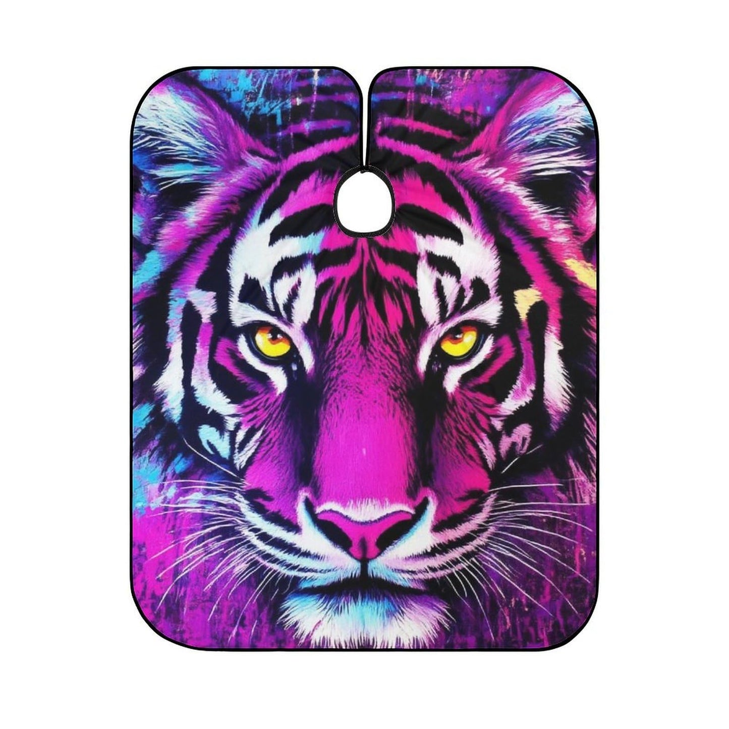 Fashion Hair Cutting Barber Cape, Professional Haircut Salon Cape for Men Women Colorful King of Tiger Purple Watercolor Art