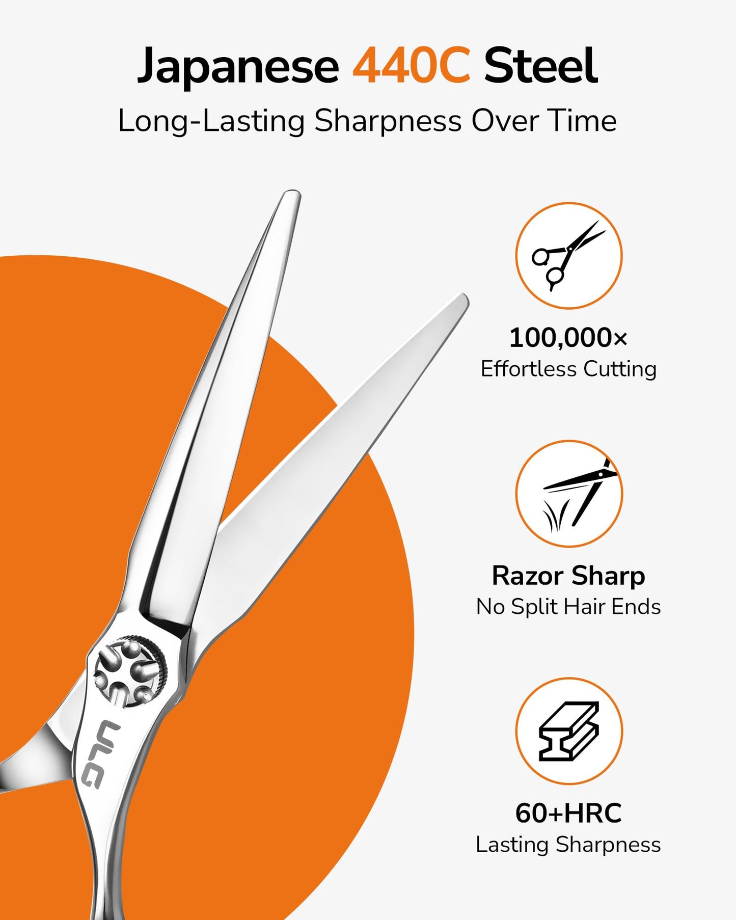 ULG Professional Hair Cutting & Thinning Scissors Set Japanese 440C Shears