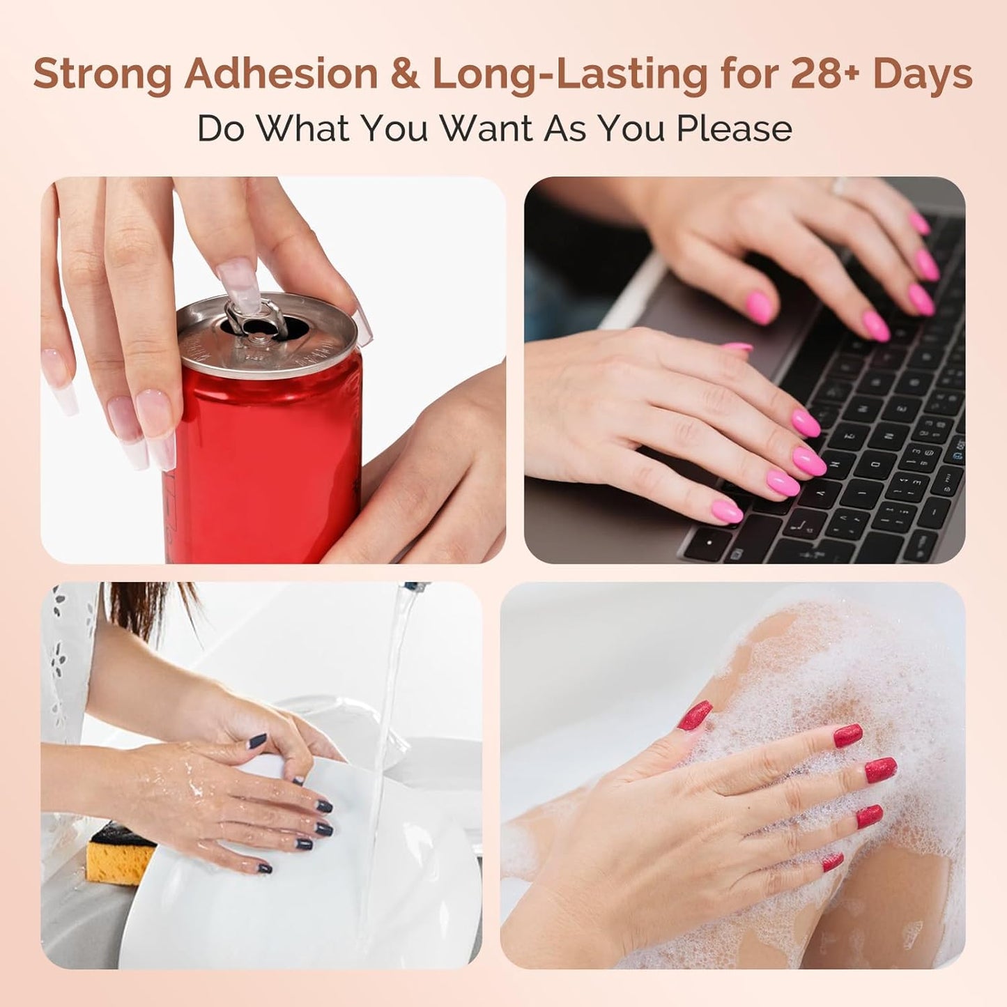 MelodySusie 9 in 1 No TPO Gel Nail Glue - Long Lasting Adhesive for False Nail Tips | 2x15ml Manicure Kit