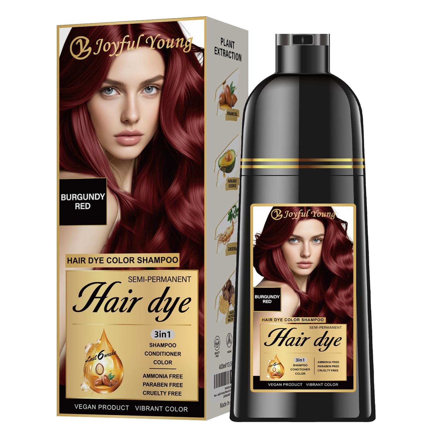 Light Brown Hair Dye Shampoo - 3-in-1 Semi-Permanent Gray Coverage | Vegan & Ammonia-Free