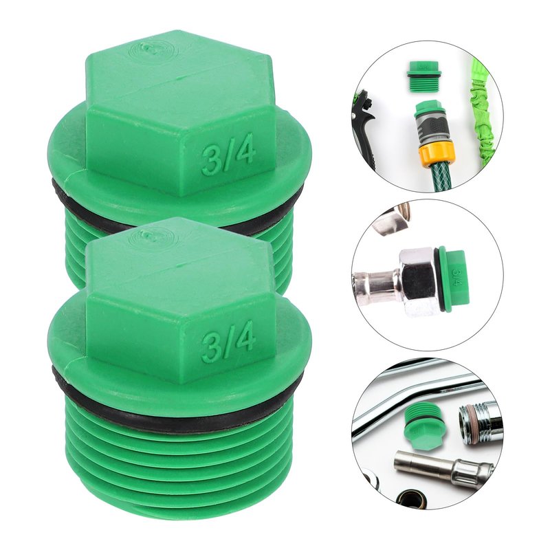 POPETPOP 10 Pieces 3/4 Garden Hose Caps and Plugs, Male Thread Pipe Plug End Cap, PPR Material Garden Irrigation Tubing Stopper Drain for Splitters, Manifolds, Rain Barrels - Prevents Leakage